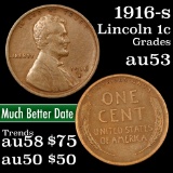 1916-s Lincoln Cent 1c Grades Select AU