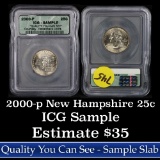 2000-p New Hampshire Washington Quarter 25c Graded by ICG