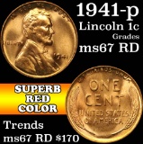 1941-p Lincoln Cent 1c Grades GEM++ Unc RD