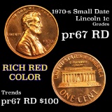 1970-s Sm date Lincoln Cent 1c Grades Gem++ Proof Red