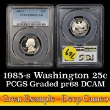 PCGS 1985-s Washington Quarter 25c Graded pr68 DCAM by PCGS