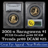 PCGS 2001-s Sacagawea Dollar $1 Graded pr69 DCAM by PCGS