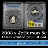 PCGS 2003-s Jefferson Nickel 5c Graded pr68 DCAM by PCGS