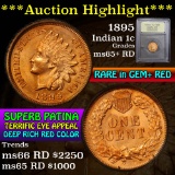 ***Auction Highlight*** 1895 Indian Cent 1c Graded Gem+ Unc RD by USCG (fc)