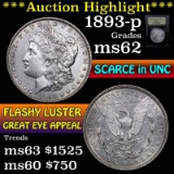 ***Auction Highlight*** 1893-p Morgan Dollar $1 Graded Select Unc by USCG (fc)