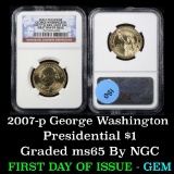 NGC 2007-p George Washington Presidential Dollar $1 Graded GEM By NGC