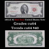 1953A $2 Red Seal United States Note Grades Choice CU