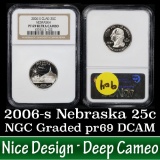 NGC 2006-s Nebraska Washington Quarter 25c Graded pr69 DCAM by NGC