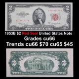 1953B $2 Red Seal United States Note Grades Gem+ CU