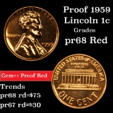 1959 Lincoln Cent 1c Grades Gem++ Proof Red