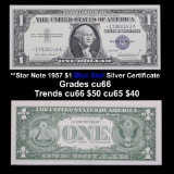 **Star Note  1957 $1 Blue Seal Silver Certificate Grades Gem+ CU