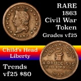 1862 Child's Head Liberty Civil War Token 1c Grades vf+