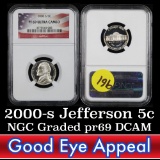 NGC 2000-s Jefferson Nickel 5c Graded pr69 DCAM by NGC