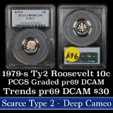 PCGS 1979-s Ty II Roosevelt Dime 10c Graded pr69 DCAM by PCGS