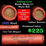 Indian Head Penny 1c Shotgun Roll, 1893 on one end, reverse on the other, marked culls