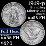 1919-p Standing Liberty Quarter 25c Grades Choice AU/BU Slider FH (fc)