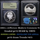 1993-s Jefferson Modern Commem Dollar $1 Grades GEM++ Proof Deep Cameo