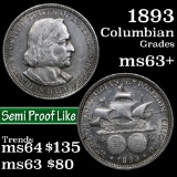 1893 Columbian Old Commem Half Dollar 50c Grades Select+ Unc