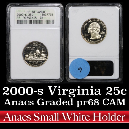 ANACS 2000-s Virginia Washington Quarter 25c Graded pr68 CAM by ANACS