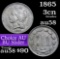 1865 Three Cent Copper Nickel 3cn Grades Choice AU/BU Slider