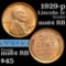 1929-p Lincoln Cent 1c Grades Choice Unc RB