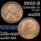 1922-d Lincoln Cent 1c Grades Choice AU