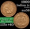 1909 Indian Cent 1c Grades Choice AU/BU Slider