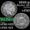 1910-p Barber Dime 10c Grades vf++