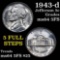 1943-d Jefferson Nickel 5c Grades Choice Unc 5fs