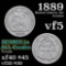 1889-p Seated Liberty Dime 10c Grades vf+