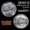 1945-d Jefferson Nickel 5c Grades Select+ Unc