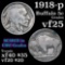 1918-p Buffalo Nickel 5c Grades vf+