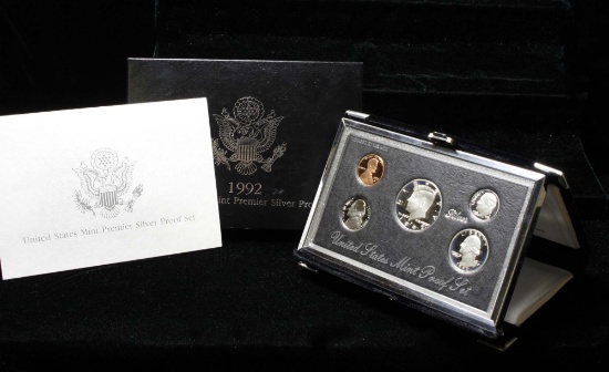 1992 United States Mint Premier Silver Proof Set in Display case