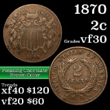 1870 Two Cent Piece 2c Grades vf++