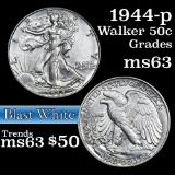 1944-p Walking Liberty Half Dollar 50c Grades Select Unc