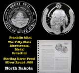 The Fifty State Bicentennial Medal Collection - North Dakota Sterling Silver .925 Round 1 oz. Proof