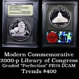2000-p Library of Congress Modern Commem Dollar $1 Grades GEM++ Proof Deep Cameo