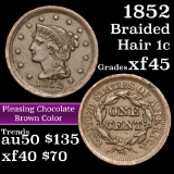 1852 Braided Hair Large Cent 1c Grades xf+