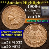 ***Auction Highlight*** 1909-s Indian Cent 1c Graded Choice AU/BU Slider by USCG (fc)
