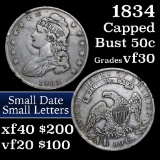 1834 Capped Bust Half Dollar 50c Grades vf++