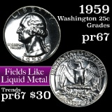 1959 Washington Quarter 25c Grades GEM++ Proof