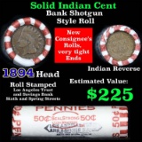 Indian Head Penny 1c Shotgun Roll, 1894 on one end, reverse on the other (fc)