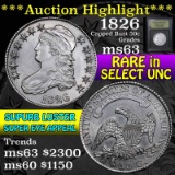 ***Auction Highlight*** 1826 Capped Bust Half Dollar 50c Graded Select Unc by USCG (fc)