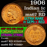 ***Auction Highlight*** 1906 Indian Cent 1c Graded GEM++ Unc RD by USCG (fc)