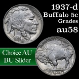 1937-d Buffalo Nickel 5c Grades Choice AU/BU Slider