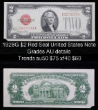 1928G $2 Red Seal United States Note Grades AU Details