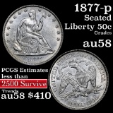 1877-p Seated Half Dollar 50c Grades Choice AU/BU Slider (fc)