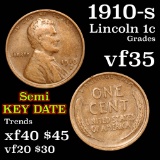 1910-s Lincoln Cent 1c Grades vf++