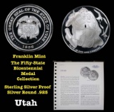 The Fifty State Bicentennial Medal Collection - Utah Sterling Silver .925 Round 1 oz. Proof