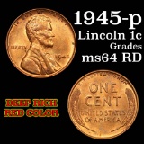 1945-p Lincoln Cent 1c Grades Choice Unc RD